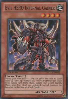 Evil HERO Infernal Gainer - LCGX-EN030 - Common - Unlimited Edition - Moderately-image