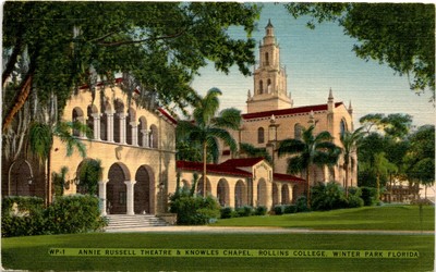 ANNIE RUSSELL THEATRE, KNOWLES CHAPEL, ROLLINS COLLE Postcard-image