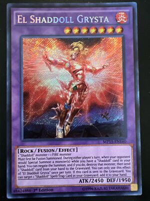 Yu-Gi-Oh! TCG El Shaddoll Grysta 2018 Mega Tin Pack MP15-EN160 1st Edition...-image