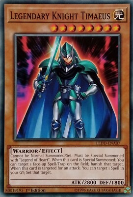 LEDD-ENA07 LEGENDARY KNIGHT TIMAEUS COMMON 1ST EDITION YuGiOh CARD-image
