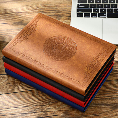 256Page PU Leather Vintage Journal A5 Notebook Lined Paper Writing Diary Planner-image
