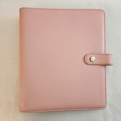Pink Carpe Diem A5 Rings Planner Cover, Intact Gold Hardware. Some Wear & Tear-image