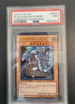 2010 BLUE EYES WHITE DRAGON HOLO LEGENDARY COLLECTION PSA 9 MINT #EN004 YUGIOH-image