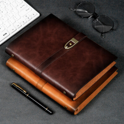 200Page Refillable Genuine Leather Vintage Journal A5 Notebook Lined Paper Diary-image