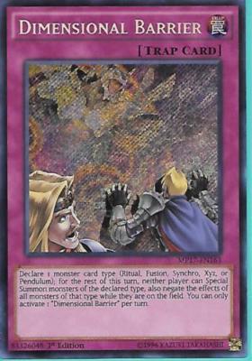 *** DIMENSIONAL BARRIER *** 1ST EDITION SECRET RARE (NM) MP17-EN163 YUGIOH!-image