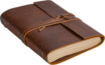 Leather Notebook - Rustic Handmade Vintage Leather Bound Journals for Men and Wo-image