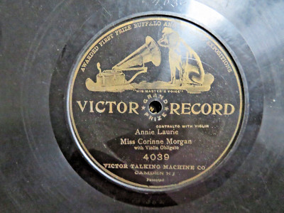 Victor Record 4039-Miss Corinne Morgan-Annie Laurie -1 Sided 1st Dog 78 RPM-image