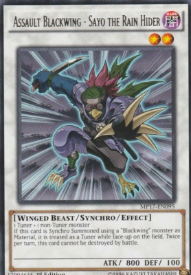YUGIOH CARD ASSAULT BLACKWING SAYO THE RAIN HIDER MP17-EN095 1ST EDITION-image