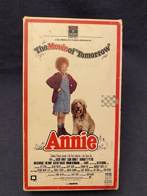 1985 ANNIE VHS Red Border Vintage The Movie of Tomorrow Columbia Carol Burnett-image