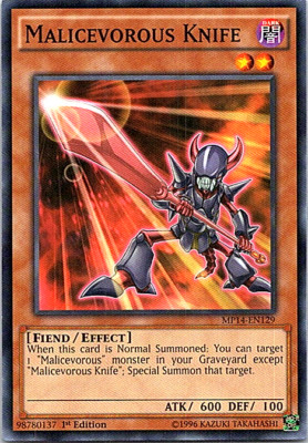 Malicevorous Knife MP14-EN129 Yu-Gi-Oh! Light Play 1st Edition-image