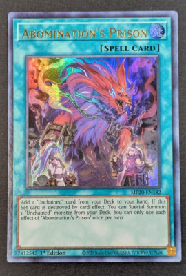 Yugioh TCG - 1x Abomination's Prison - MP20-EN182 - NM - 1st - Ultra Rare - 2020-image