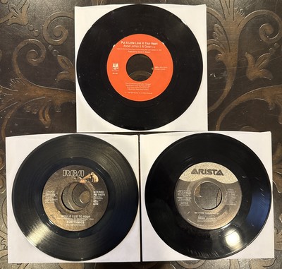 3 Lot 1980s EURYTHMICS ANNIE LENNOX 45s: Would I Lie To You No More I Love You’s-image