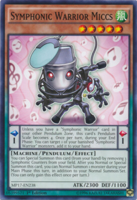 Yugioh! LP Symphonic Warrior Miccs - MP17-EN238 - Common - 1st Edition Lightly P-image