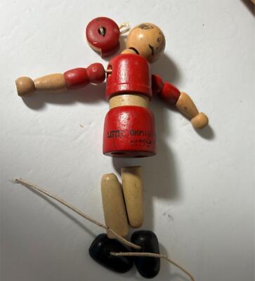 Vintage 1930's Jaymar Wood Jointed Cartoon Character Little Orphan Annie Toy-image