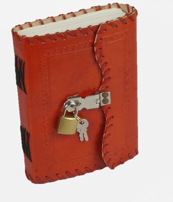 Leather Journal Leather Diary with Lock & key Travel journal, Premium Journal.-image