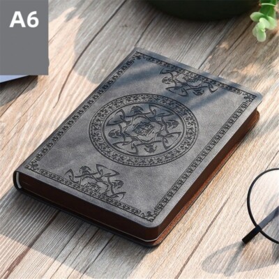 PU Leather Grey Notebook 2025 – Vintage Style Diary & Notepad Gift for Writing-image