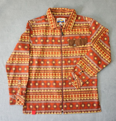 NWT PRNTD By Polymer Men's Large Tribal Pattern Full Zip Long Sleeve Shirt-image
