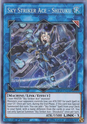 Sky Striker Ace - Shizuku NM (#2) MP19 1st Gold Sarcophagus Tin Mega Pack Yugioh-image