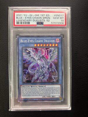 2021 Yu-Gi-Oh! Blue-Eyes Chaos Dragon EN017 Legendary Duelists Season 2 PSA 10-image