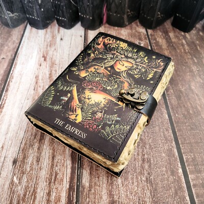Leather Journal, The Empress Printed Leather Dairy, Dream Journal, Wedding Gift.-image