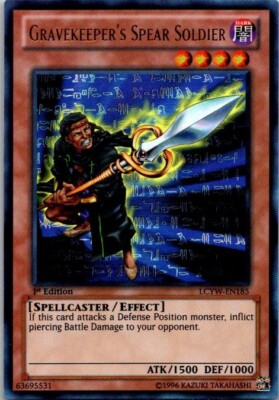 Gravekeeper's Spear Soldier LCYW-EN185 Holo 1st Edition Yugioh NM-image