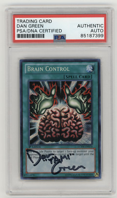 PSA Signed Dan Green Brain Control 1st Edition Secret Rare LCYW-EN074-image