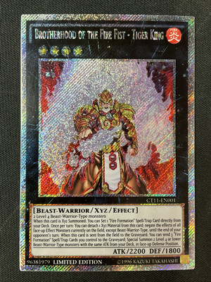Yugioh CT11-EN001 Brotherhood of the Fire Fist Tiger King Limited Secret Rare LP-image