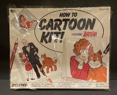LITTLE ORPHAN ANNIE HOW TO CARTOON KIT! ORIGINAL BOX 1977 VINTAGE-image