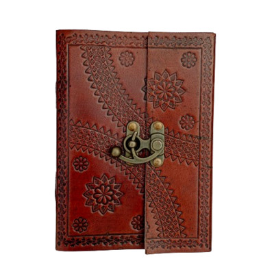 Leather Vintage Journal Handmade Paper Leather bound Diary Sketchbook Gift-image