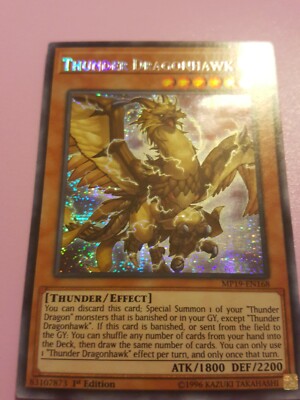 Thunder Dragonhawk - Prismatic Secret Rare - (MP19-EN168) 2019 Mega Tin-image