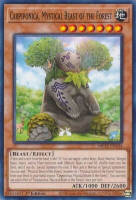 1x Carpiponica, Mystical Beast of NM Eng YuGiOh - 2022 Mega Tin - Pharoah's Gods-image