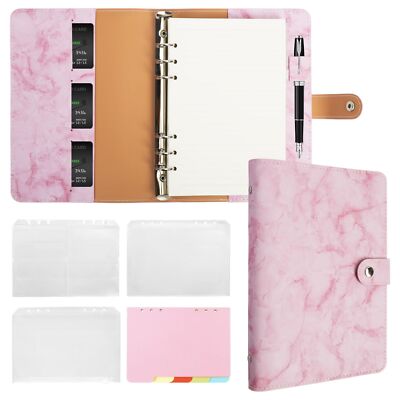 FYY Leather A5 Binder 6 Ring Binder Notebook - Refillable Notebook A5 Planner...-image