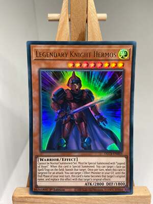 Legendary Knight Hermos - Gold Ultra Rare 1st Edition DLCS-EN003 - NM - YuGiOh-image