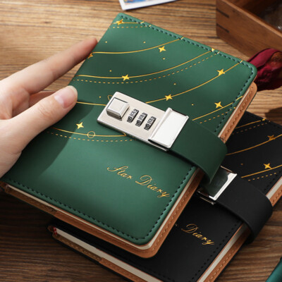With Lock PU Leather Cute Journal B6 Notebook Lined Paper Writing Diary 192 Page-image