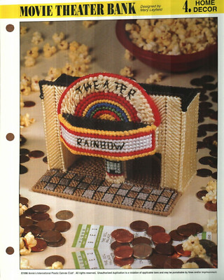 NEW MOVIE THEATER BANK ANNIE'S PLASTIC CANVAS PATTERN INSTRUCTIONS-image