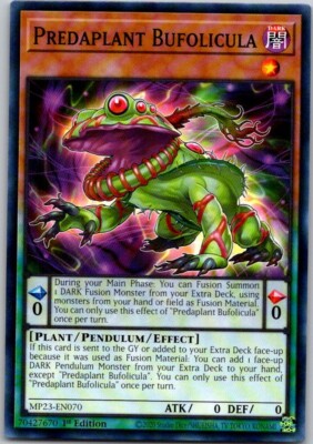 Yu-Gi-Oh Yugioh Predaplant Bufolicula MP23-EN070 Mega Tin 2023 Dueling Heroes-image