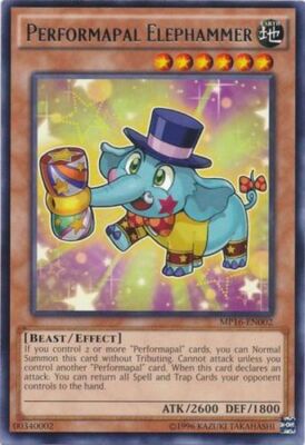 Yugioh! LP Performapal Elephammer - MP16-EN002 - Rare - Unlimited Edition Lightl-image