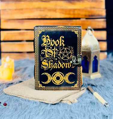 Book Of Shadows leather Notebook Grimoire Leather Journal Magical Spell notebook-image