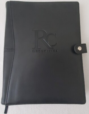 RC Securities - Black Folio with Lined Spiral Notepad, 10” x 8”-image