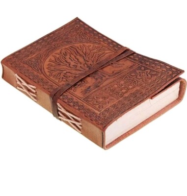 Vintage Leather bound Journal Antique Handmade Paper Notebook Diary Sketchbook-image