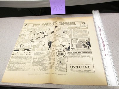OVALTINE PROOF 1935 mag news ad blank back LITTLE ORPHAN ANNIE premium MARIAN-image