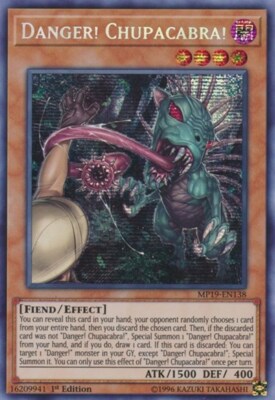 Danger! Chupacabra! - 1st Edition 2019 Gold Sarcophagus Tin Mega Pack LP YuGiOh-image