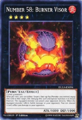 Yugioh - Number 58 Burner Visor - 1st Edition NM - Plus Free Holographic Card-image