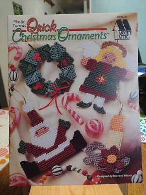 ANNIE'S ATTIC  plastic canvas  #879609 CHRISTMAS ORNAMENTS 1996-image