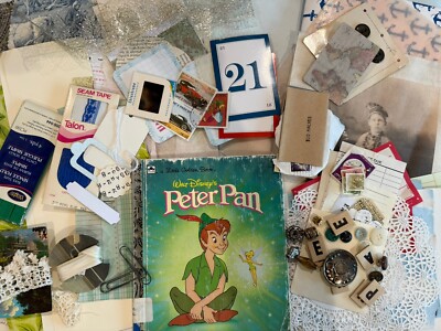 Little Golden Book Disney Peter Pan Junk Journal Starter Kit READ Lots Of Fun-image
