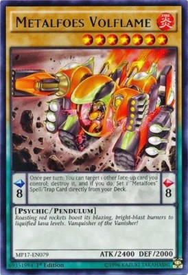3 x Metalfoes Volflame (MP17-EN079) - Rare - 1st Edition-image