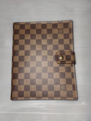 Louis Vuitton Damier Agenda GM Notebook Cover Brown PVC Auth Excellent-image