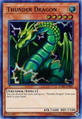 Yugioh! Thunder Dragon - LCKC-EN067 - Ultra Rare - Unlimited Edition Near Mint, -image