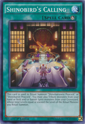 Yugioh! LP Shinobird's Calling - MP17-EN213 - Common - 1st Edition Lightly Playe-image