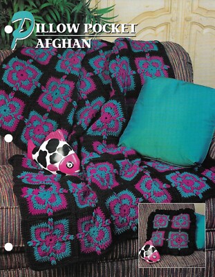 NEW PILLOW POCKET AFGHAN ANNIE'S CROCHET AFGHAN CLUB PATTERN INSTRUCTIONS-image
